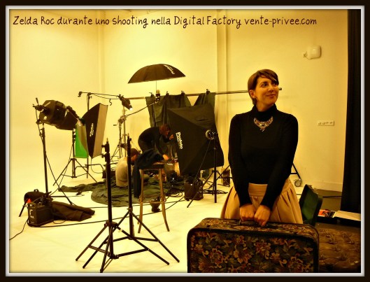 Zelda Roc durante uno shooting nella Digital Factory vente-privee.com