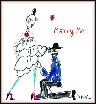 Illustrazione di Alber Elbaz per la love edition "Marry me" by Lanvin